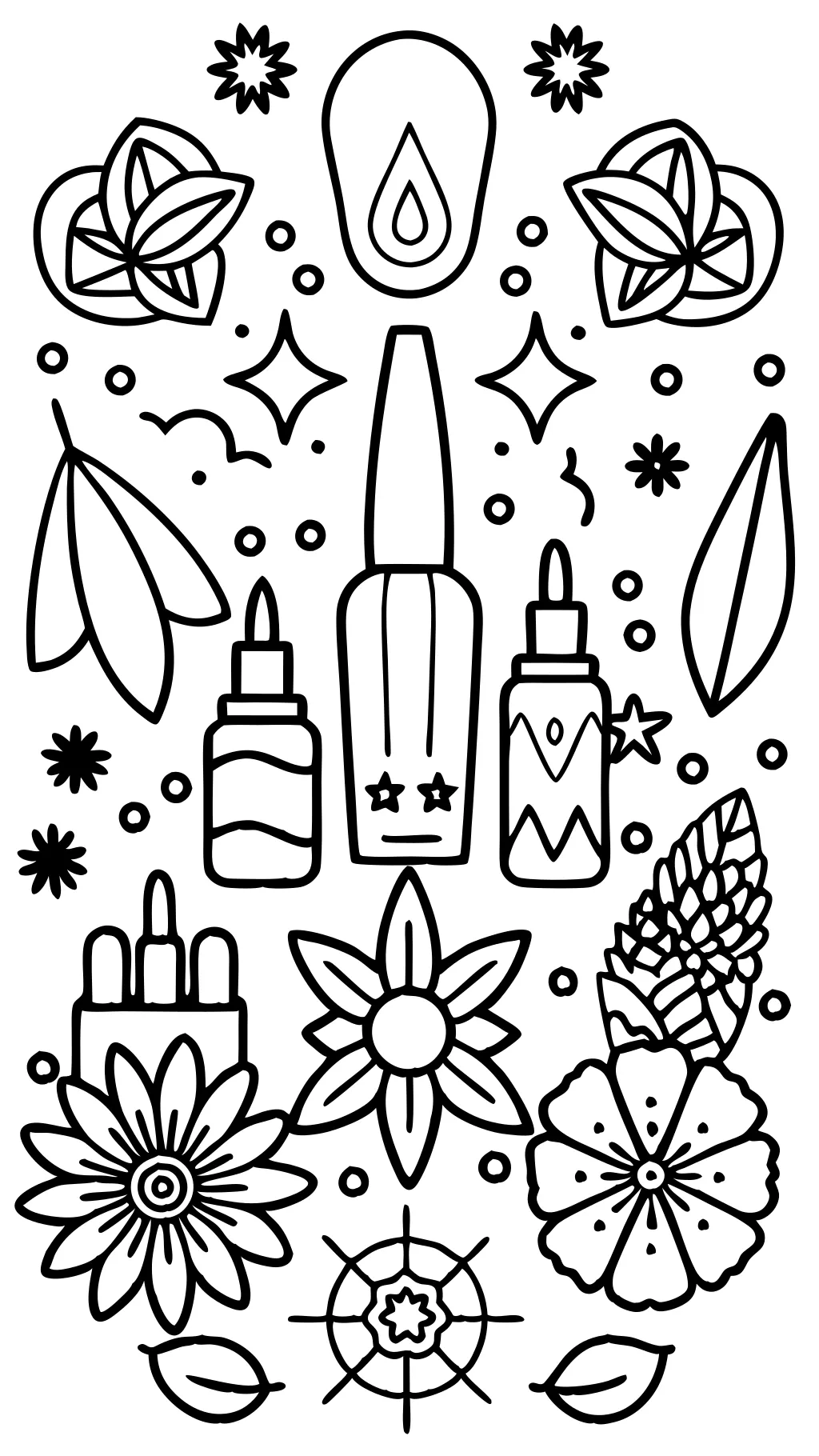 nail design nail art coloring pages